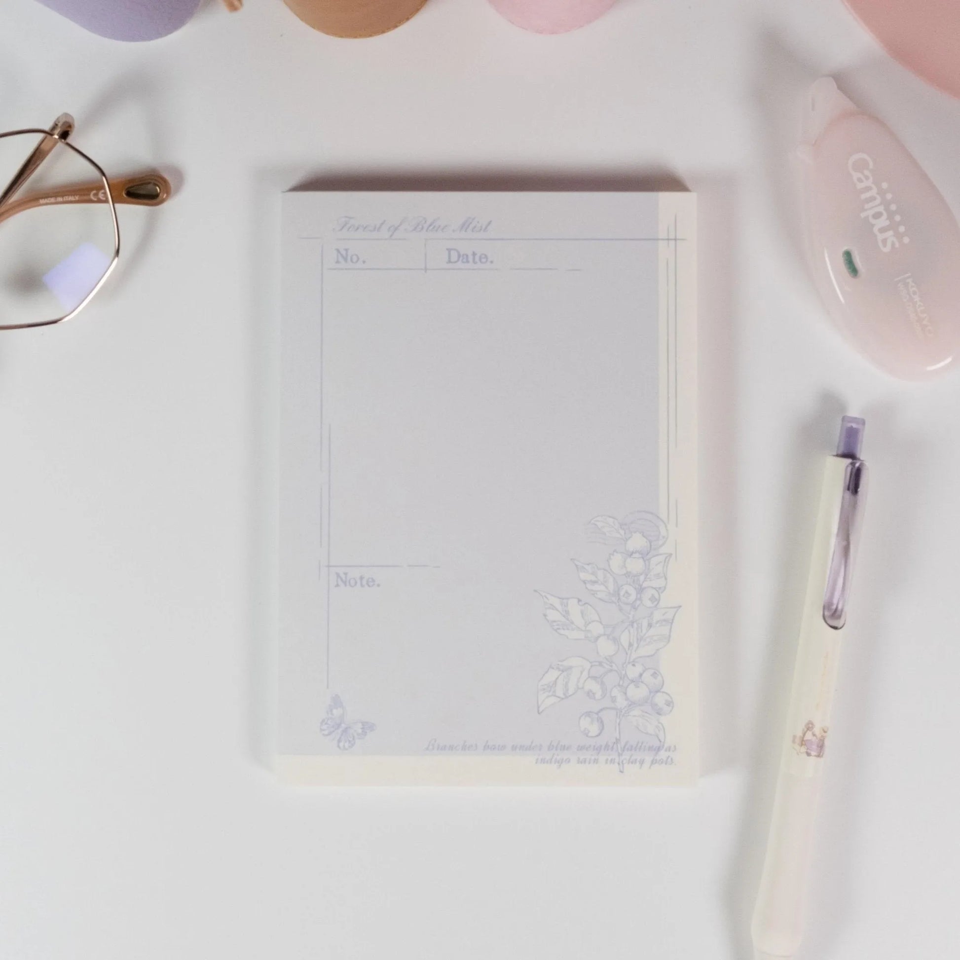 Forest of Blue Mist variant featuring misty purple flowers and woodland fruit motifs - Miouva