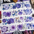 Full sheet of Purple Stardance PET Tape with holographic purple roses and butterflies by SHINE × STUDIO VI - Miouva