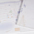 Detailed view of Little Chirp Notepad artwork featuring delicate bird drawings and fine linework - Miouva